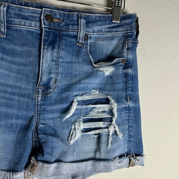 American Eagle Hi-Rise Shortie Jean Shorts Size 4 - Picture 4 of 14